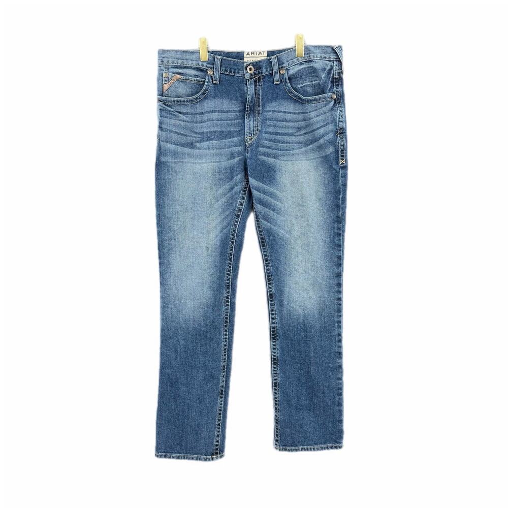 Ariat Men's M4 Dakota 38x34 Relaxed Straight Leg Low Stackable Slim Denim Jeans
